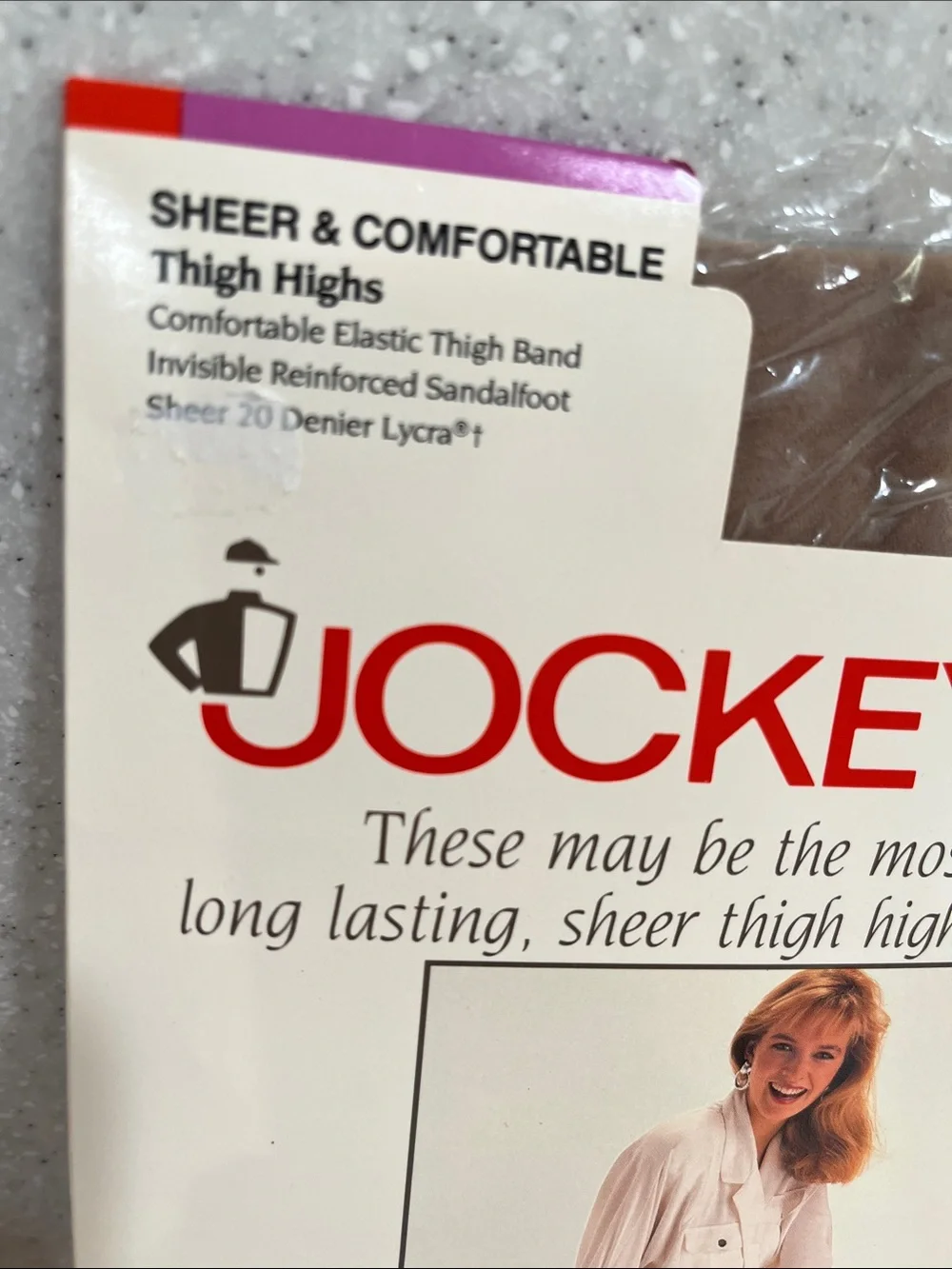 Vtg 1991 JOCKEY For Her Thigh High Stockings Hosiery SAND S/M Sandalfoot NIP